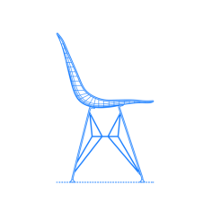 Furniture Side Chairs Eames Wire Chair Stencil Svg Design File, Free Vectors File